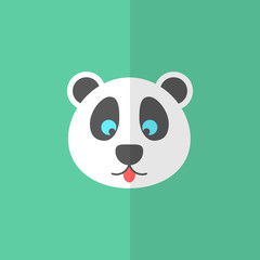 cute panda on green background