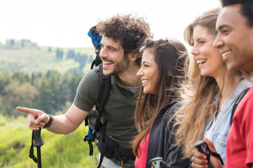 Group Of Friends Looking Landscape