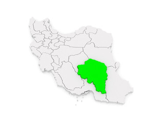 Obraz premium Map of Kerman. Iran.