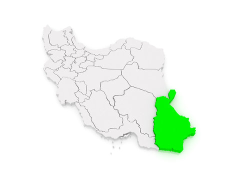 Map of Sistan and Baluchestan. Iran.