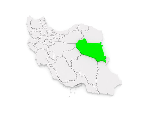 Map of South Khorasan. Iran.