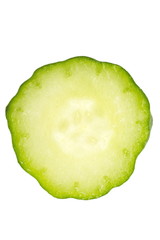 Close - up slice green cucumber vegatables