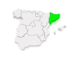 Fototapeta premium Map of Catalonia. Spain.