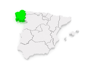 Map of Galicia. Spain.