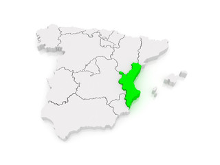Fototapeta premium Map of Valencia. Spain.