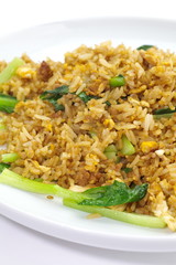 Fried rice with pork and chinese cabbage