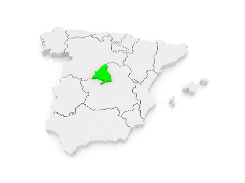 Map of Madrid. Spain.
