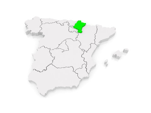 Map of Navarre. Spain.
