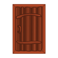 wooden door isolated illustration