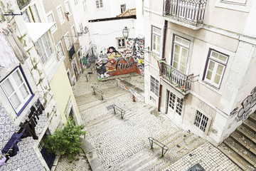 Stairs in Alfama district, Lisbon