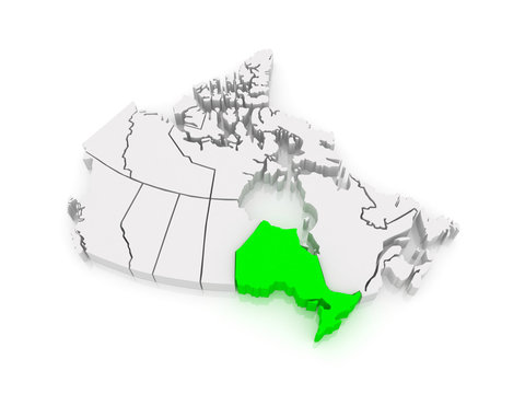 Map of Ontario. Canada.
