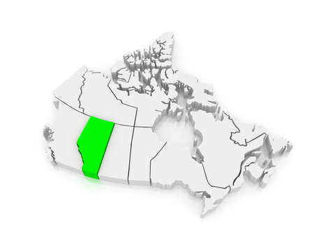 Map of Alberta. Canada.