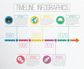Vector Flat Timeline Infographics