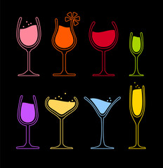 set of wine glass