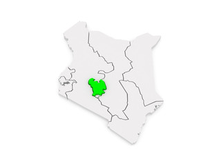 Map of Central. Kenya.