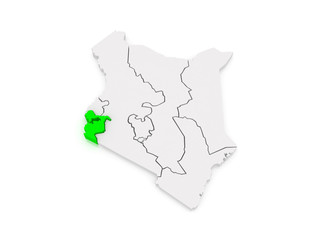 Map of Nyanza. Kenya.