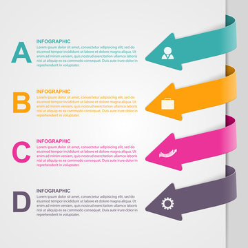 Colorful arrow options infographic.