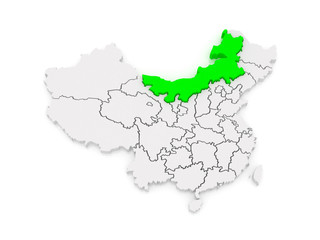 Fototapeta premium Map of Inner Mongolia. China.