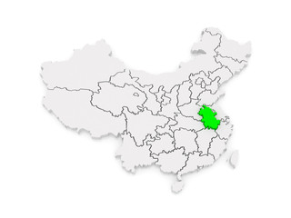 Map of Anhui. China.