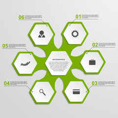 Abstract hexagon infographics template. Vector illustration.