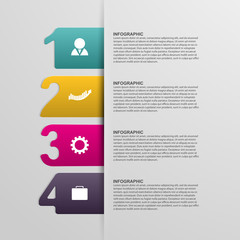 Naklejka premium Creative colorful numbered infographic.
