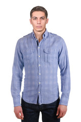 Fototapeta premium Male model with shirt isolated on white