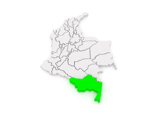 Map of Amazonas. Colombia.