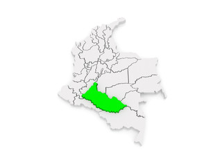 Map of Caqueta. Colombia.