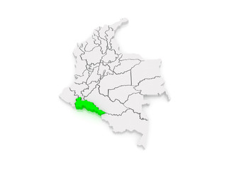 Map of Putumayo. Colombia.
