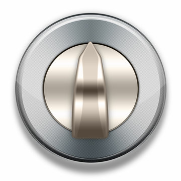 Drehschalter aluminium, freigestellt