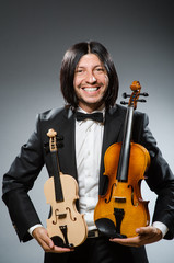 Man violin player in musican concept