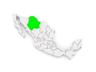 Map of Chihuahua. Mexico.