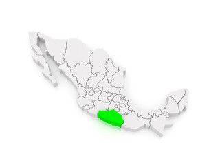 Map of Guerrero. Mexico.