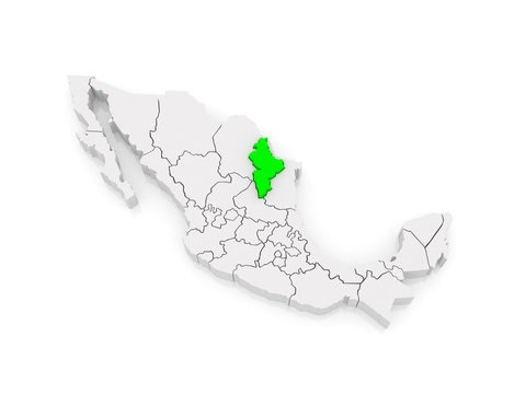 Map of Nuevo Leon. Mexico.