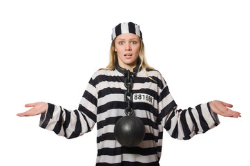 Funny prison inmate in concept