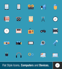 Flat Style Icons 1. Computers and Devices.