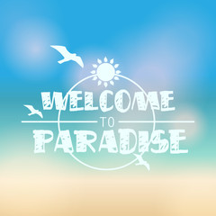 Colorful blurred hipster summer background with text