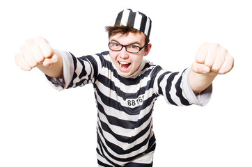 Funny prison inmate in concept
