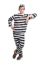 Funny prison inmate in concept