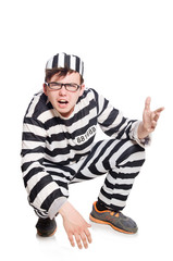 Funny prison inmate in concept