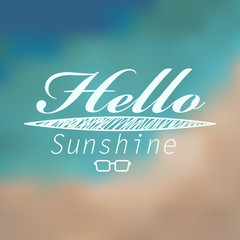 Colorful blurred hipster summer background with text