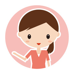 女性　アイコン　案内
