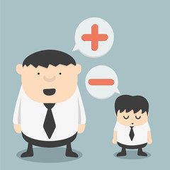 Businessman with negative and Businessman Obese  with positive t