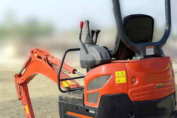 Fototapeta premium bulldozer red mechanic