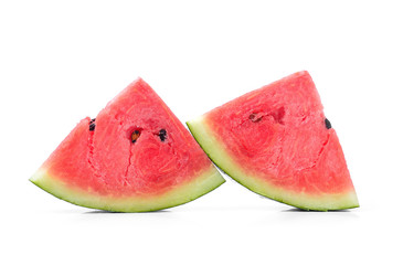 half of watermelon isolated on white