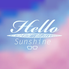 Colorful blurred hipster summer background with text