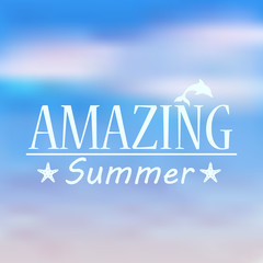 Colorful blurred hipster summer background with text