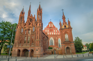 Fototapeta na wymiar St Anne's and Bernadine's Churches in Vilnius, Lithuania