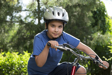 Fototapeta na wymiar Child Biking Outdoor