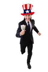 Man with american dollar and hat